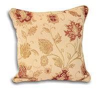 Riva Home Paoletti Zurich Feather Filled Cushion Cream-Decorative Floral Jacquard Design-Piped Edges-Reversible-100 Case (22" x 22" inches) -Designed in The UK, Polyester, Champagne, 55 x 55cm