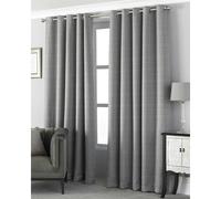 Riva Home Pendleton Ringtop Eyelet Curtains - Graphite - 229 x 183cm - Graphite - 100% Polyester
