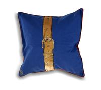 Riva Home Polo Strap Cushion Cover - Blue - 45x45cm - Blue - 100% Cotton