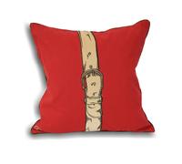 Riva Home Polo Strap Cushion Cover - Red - 45x45cm - Red - 100% Cotton