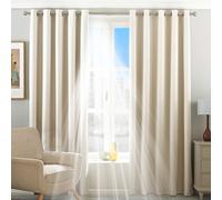 Riva Home Guaranteed Blackout Thermal Eclipse Eyelet Curtains, Cream, 46" x 54" (117 x 137 cm)