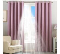 Riva Home Thermal Blackout Eyelet Curtain Pair Mauve (W)229Cm X (D)229Cm