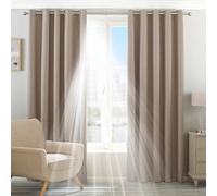 Riva Home Thermal Blackout Eyelet Curtain Pair Natural (W)168Cm X (D)183Cm