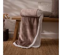 Riva Home Throw Lux Sherpa Fleece Mocha 127x152cm