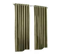 Riva Home Wellesley Ringtop Curtains - Mocha - 66x72 (168x183cm) - Mocha - 100% Polyester