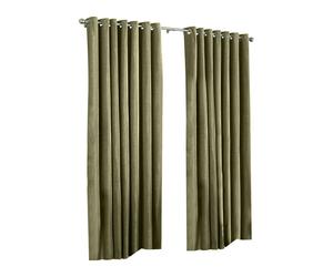 Riva Home Wellesley Ringtop Curtains - Mocha - 90x90 (229x229cm) - Mocha - 100% Polyester