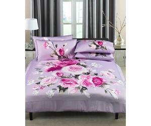 Riva Home Windsor Duvet Set - Heather - Super King - Heather - 100% Cotton