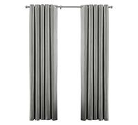 Riva Paoletti Atlantic Ringtop Eyelet Curtains (Pair) - Grey - Woven Twill Fabric - Ready Made - 100% Polyester - 229cm width x 183cm drop (90" x 72" inches) - Designed in the UK