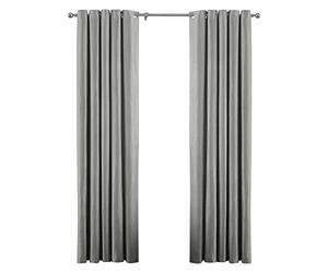 Riva Paoletti Atlantic Ringtop Eyelet Curtains (Pair) - Grey - Woven Twill Fabric - Ready Made - 100% Polyester - 168cm width x 229cm drop (66" x 90" inches) - Designed in the UK, ATLANTI/RT2/GRY