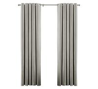 Riva Paoletti Atlantic Ringtop Eyelet Curtains (Pair) - Natural Beige - Woven Twill Fabric - Ready Made - 100% Polyester - 168cm width x 183cm drop (66" x 72" inches) - Designed in the UK