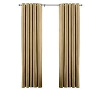 RIVA Paoletti Atlantic Twill Eyelet Curtains (Ochre - 229 x 137cm) | Plain woven twill with a refined textured finish and room-darkening lining for an understated, elegant window look