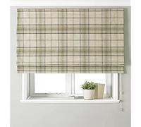 Riva Paoletti Aviemore Blackout Roman Blind - Natural Beige - Heritage Tartan Check - Faux Wool Effect - Ready Made (Fittings Included) - 100% Polyester - 61cm width x 137cm drop (24" x 54" inches)