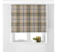 Riva Paoletti Aviemore Blackout Roman Blind - Ochre Yellow - Heritage Tartan Check - Faux Wool Effect - Ready Made (Fittings Included) - 100% Polyester - 91cm width x 137cm drop (36" x 54" inches)
