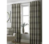 Riva Paoletti Aviemore Eyelet Curtains, Beige, 66 x 90 (168 x 229 cm), Polyester, Natural