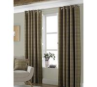 Riva Paoletti Aviemore Eyelet Curtains, Brown, 66 x 54 (168 x 137 cm), Polyester, Thistle