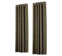 Riva Paoletti Aviemore Eyelet Curtains, Brown, 66 x 72 (168 x 183 cm), Polyester, Thistle