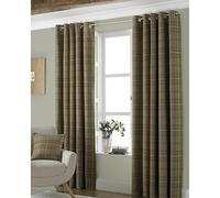 Riva Paoletti Aviemore Eyelet Curtains, Brown, 90 X 90 (229 X 229 CM), Polyester, Thistle