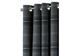 Riva Paoletti Aviemore Eyelet Curtains, Grey, 66 X 54 (168 X 137 Cm), Polyester,