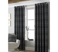 Riva Paoletti Aviemore Eyelet Curtains, Grey, 66 x 72 (168 x 183 cm), Fabric
