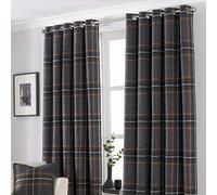 Riva Paoletti Aviemore Eyelet Curtains, Rust, 229 x 183cm