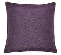 Riva Paoletti Bellucci Filled Cushion - Damson Purple - Contrasting Tobacco Grey Piped Edges - Strong Canvas Fabric - Machine Washable - 100% Polyester Case - 55 x 55cm (22" x 22" inches)