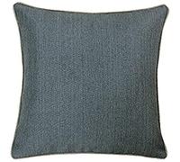Riva Paoletti Bellucci Filled Cushion - Graphite Contrasting Tobacco Grey Piped Edges - Strong Canvas Fabric - Machine Washable - 100% Polyester Case - 45 x 45cm (18" x 18" inches)