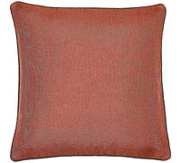 Riva Paoletti Bellucci Filled Cushion - Spice Orange - Contrasting Mocha Brown Piped Edges - Strong Canvas Fabric - Machine Washable - 100% Polyester Case - 45 x 45cm (18" x 18" inches), 55 x 55cm