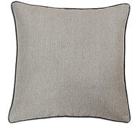 Riva Paoletti Bellucci Filled Cushion - Tobacco Contrasting Graphite Grey Piped Edges - Strong Canvas Fabric - Machine Washable - 100% Polyester Case - 45 x 45cm (18" x 18" inches)