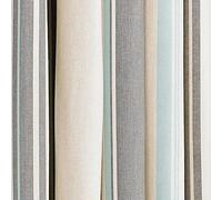 Riva Paoletti Broadway Ringtop Eyelet Curtains (Pair) - Blue, Grey and Cream, 168cm x 229cm