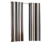 Riva Paoletti Broadway Ringtop Eyelet Curtains (Pair) - Navy, Grey and Cream, 229 x 229cm