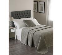 Paoletti Brooklands Velvet Super King Bedspread Viscose Cotton Silver
