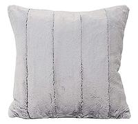 Riva Paoletti Empress Large Square Feather Filled Cushion Super Soft Faux Fur-Reversible-Zip Closure-Machine Washable-100 Case (22" x 22" inches), Polyester, Grey, 55 x 55cm