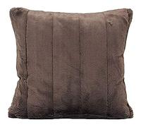 Riva Paoletti Empress Square Feather Filled Cushion Brown-Super Soft Faux Fur-Reversible-Zip Closure-Machine Washable-100 Case (18" x 18" inches), Polyester, Taupe, 45 x 45cm