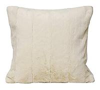 Riva Paoletti Empress Square Feather Filled Cushion Super Soft Faux Fur-Reversible-Zip Closure-Machine Washable-100 Case (18" x 18" inches), Polyester, Cream, 45 x 45cm