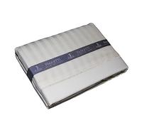 Riva Paoletti Eton Oxford Pillow Case Cream Vertical Satin Stripe Design 100% Pure Cotton Machine Washable 48 x 74cm (19" x 29" inches), Pillowcase