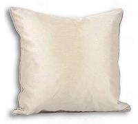 Riva Paoletti Fiji Feather Filled Cushion - White - Faux Silk - Matching Piped Edges - Reversible - Hidden Zip Closure - 100% Polyester Case - Machine Washable - 43 x 43cm (17" x 17" inches)