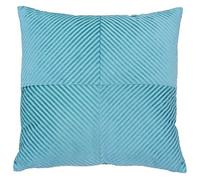 Riva Paoletti Infinity Cushion Cover - Mineral Blue - Geometric Ribbed Fabric - Knife Edging - 100% Polyester - Machine Washable - 45 x 45cm (18" x 18" inches) - Designed in the UK