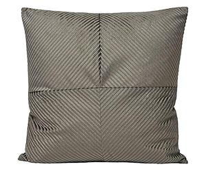 Riva Paoletti Infinity Poly Filled Cushion Geometric Ribbed Fabric-Knife Edging-100% Case-Machine Washable-45 x 45cm (90" x 90" Inches) -Designed in the UK, Polyester, Grey, 45 x 45 cm