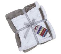 Riva Paoletti Luxe Sherpa Throw - Mocha Brown - Velvet Feel Microfleece Front - 250gsm Sheepskin Reverse - Heavyweight - Machine Washable - 100% Polyester - 127 x 152cm (50" x 60" inches)