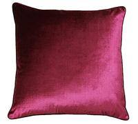 Riva Paoletti Luxe Velvet Cushion Cover - Cranberry Pink - Soft Velvet Feel Fabric - Reversible - Hidden Zip Closure - Machine Washable - 100% Polyester - 55 x 55cm (22" x 22" inches)