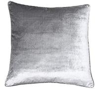 Riva Paoletti Luxe Velvet Feather Filled Cushion - Silver Grey - Soft Velvet Feel Fabric - Reversible - Hidden Zip Closure - Machine Washable - 100% Polyester Case - 55 x 55cm (22" x 22" inches)