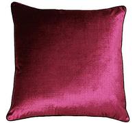 Riva Paoletti Luxe Velvet Polyester Filled Cushion - Cranberry Pink - Soft Velvet Feel Fabric - Reversible - Hidden Zip Closure - Machine Washable - 100% Polyester Case - 55 x 55cm (22" x 22" inches)