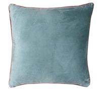 Meridian Soft Velvet Piped Cushion Paoletti Green 55cm x 55cm