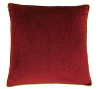 Meridian Soft Velvet Piped Cushion Paoletti Maroon 55cm x 55cm
