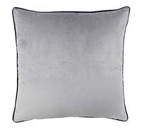 Meridian Soft Velvet Piped Cushion Paoletti Silver 55cm x 55cm