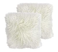 Riva Paoletti Mongolian Twin Pack Polyester Filled Cushions, Pristine, 40 x 40cm