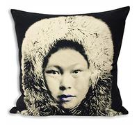 Riva Paoletti "MONOCHROME Eskimo" Cushion Covers, Black/Grey, 55 x 55 cm