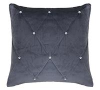 Riva Paoletti New Diamante Cushion Cover - Pewter Grey - Diamante Crystal Sequins - Quilted Geometric Design - Hidden Zip Closure - 100% Polyester - 45 X 45cm (18" X 18" Inches) - Designed In The UK