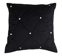 Riva Paoletti New Feather Filled Cushion Diamante Crystal Sequins-Quilted Geometric Design-Hidden Zip Closure-100% Polyester-45 x 45cm (18" x 18" inches), Polyester, Black, 45 x 45cm