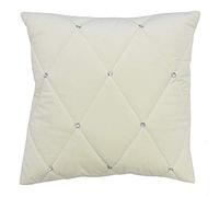 Riva Paoletti New Filled Cushion Diamante Crystal Sequins-Quilted Geometric Design-Hidden Zip Closure-100% Polyester-55 x 55cm (22" x 22" inches), Polyester, Cream, 55 x 55cm
